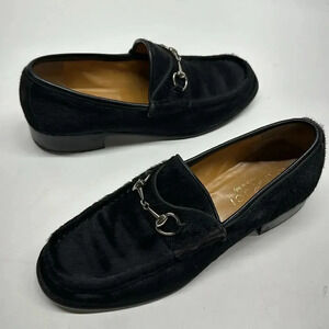 Gucci Black Ponyhair Horsebit Loafers
